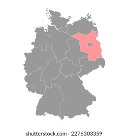 Brandenburg region map. Vector illustration.