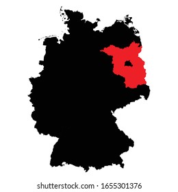 Estado de Brandeburgo destacado en el mapa alemán Vector EPS 10