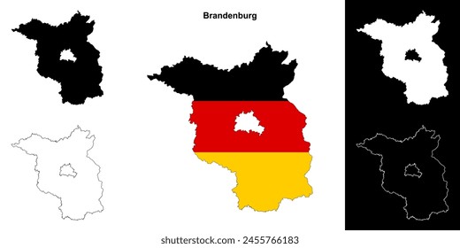 Brandenburg state outline map set