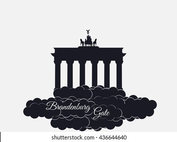 Puerta Brandenburger aislada sobre fondo blanco. El símbolo de Berlín y Alemania. Ilustración vectorial.