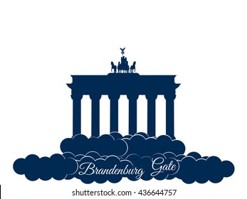 Brandenburger gate isolated on white background. The symbol of Berlin and Germany. Vector illustration.