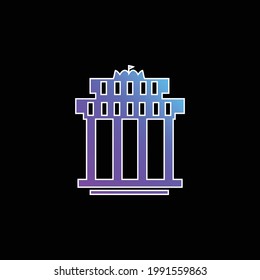 Branderbourg Gate blue gradient vector icon