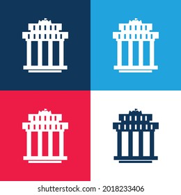 Branderbourg Gate blue and red four color minimal icon set