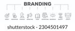 Branding banner web icon vector illustration concept with icon of target, innovation, strategy, marketing, story, advertising, awareness, quality and loyalty
