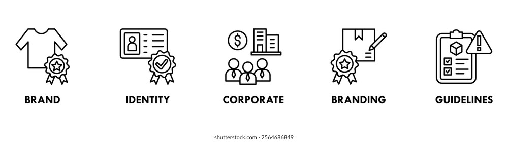 Branding banner web icon vector illustration concept with icon of brand, identity, corporate, branding, and guidelines