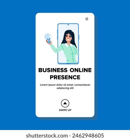 branding business online presence vector. marketing ecommerce, advertising strategy, optimization analytics branding business online presence web flat cartoon illustration