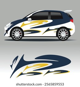 Branding Car mockup and wrap decal design.