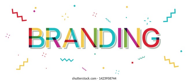 Branding colorful banner with confetti