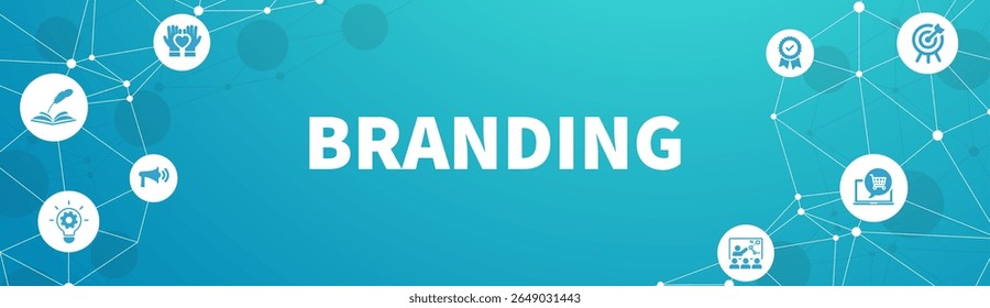 Branding concept. Keywords and editable thin line vector icons.