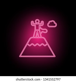 Branding, confident, motivation neon icon can be used to illustrate topics about SEO optimization, data analytics, website performace - Vector