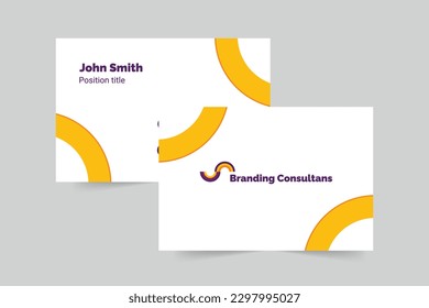 Branding Consultant business card template. A clean, modern, and high-quality design business card vector design. Editable and customize template business card