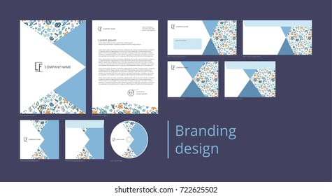 Branding and corporate identity design with pattern ocean