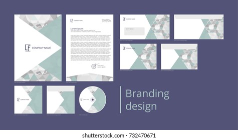 Branding and corporate identity design with pattern geometrical pumpkins