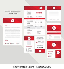 Branding design element set. business card, ID card, invoice, letterhead etc