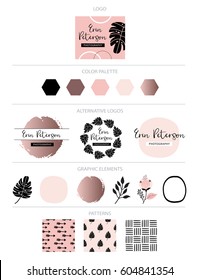 Branding design  kit. Logo creator. Can be used for your products, blog, banner, personal cards, sticker, graphic projects, etc.