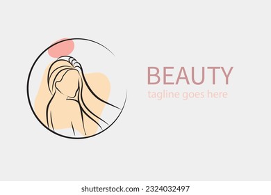  branding design  and logo templates in minimal style, for beauty center, spa, saloon,and cosmetics - female portrait, beautiful woman's face