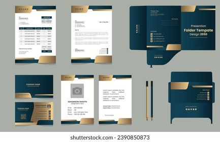 Branding design template, Corporate identity presentation for modern company, set  stationary design.