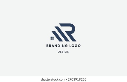 Diseño creativo abstracto del logotipo de la marca plana R