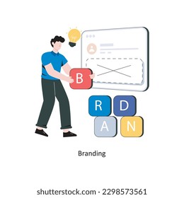 Ilustración del vector de diseño de estilo plano de promoción de marca. Ilustración de acciones