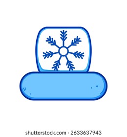 branding frozen label cartoon. food storage, nutrition safety, compliance regulations branding frozen label sign. isolated symbol vector illustration