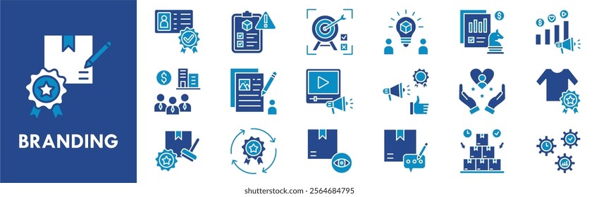  Branding icon collection set. Containing design business, brand, design, concept, identity, marketing