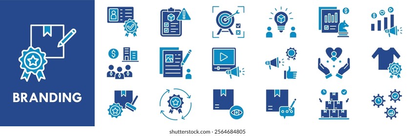  Branding icon collection set. Containing design business, brand, design, concept, identity, marketing