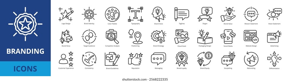 Branding icon pack collection set for business and corporate