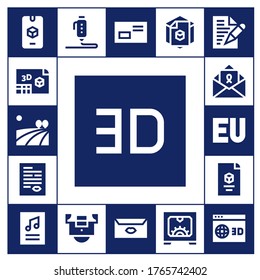 branding icon set. 17 filled branding icons. Included d, Field, Letter, Symbol, Poster icons