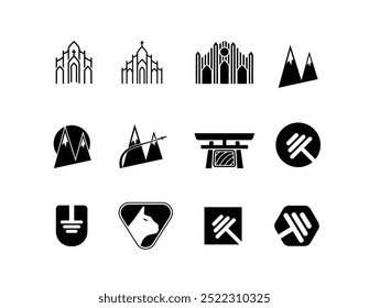 Branding icon set. Containing marketing, product, brand value, design, logo, brand development, social media, advertising and loyal customers icons. Solid icon