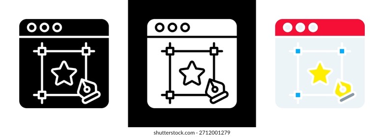Branding Icon Set Glyph vector Illustration