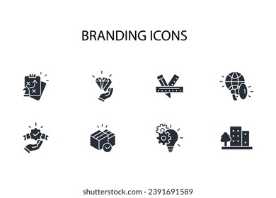 Icono de promoción de marca set.vector.Curso editable.Signo de estilo lineal para uso de diseño web,logotipo.Ilustración de símbolo.