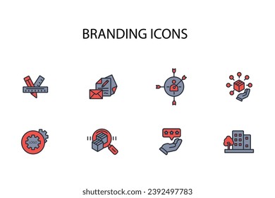 Branding icon set.vector.Editable stroke.linear style sign for use web design,logo.Symbol illustration.