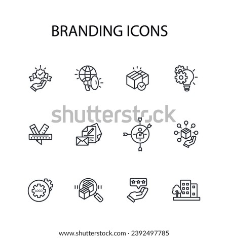 Branding icon set.vector.Editable stroke.linear style sign for use web design,logo.Symbol illustration.