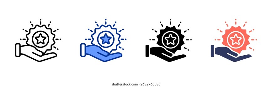 Coleção de vários estilos da folha de ícones de identidade visual