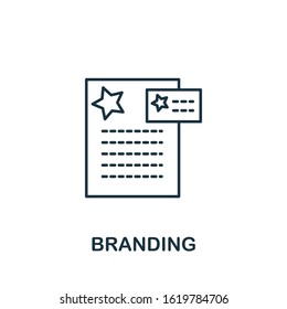 Branding icon. Simple line element Branding symbol for templates, web design and infographics