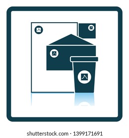 Ícone de marca. Design de Reflexo de Sombra Quadrada. Ilustração de vetor.