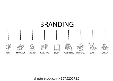 Branding icons set isolated on White Background