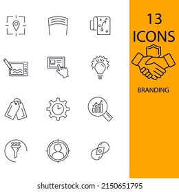 Branding icons set . Branding pack symbol vector elements for infographic web