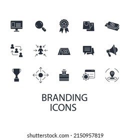 Branding icons set . Branding pack symbol vector elements for infographic web