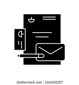Branding identity black vector concept icon. Branding identity flat illustration, sign
