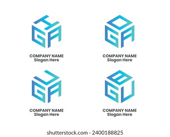 Diseño del logotipo corporativo del paquete de identidad de marca.
