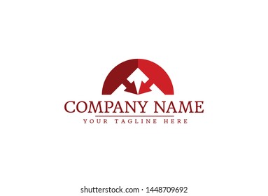 Branding Identity Corporate arrow vector logo design template. Isolated on a white background.