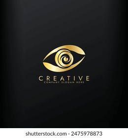 Branding Identity Corporate Eye Care vector golden logo, Eye Care gold color  logo design