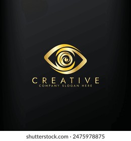 Branding Identity Corporate Eye Care vector golden logo, Eye Care gold color  logo design