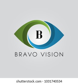 Branding Identity Corporate Eye vector logo design with letter B initial