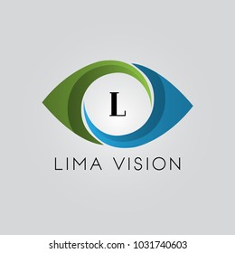 Branding Identity Corporate Eye vector logo design with letter L initial