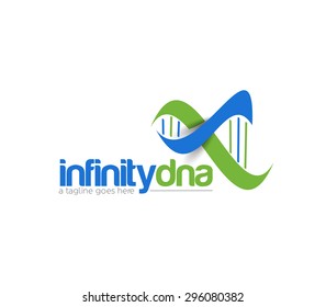 Branding Identity Corporate infinity dna vector logo design.