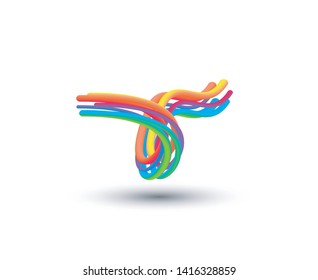 Branding Identity Corporate vector 3d logo R design. Vector Illustration.