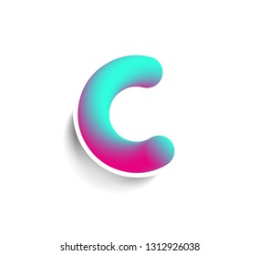Branding Identity Corporate vector logo C 3d Pipe Style Text Vector illustration Design