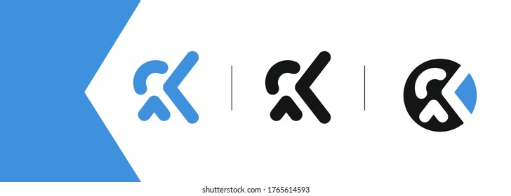 Diseño de logotipo K para vector corporativo de marca.